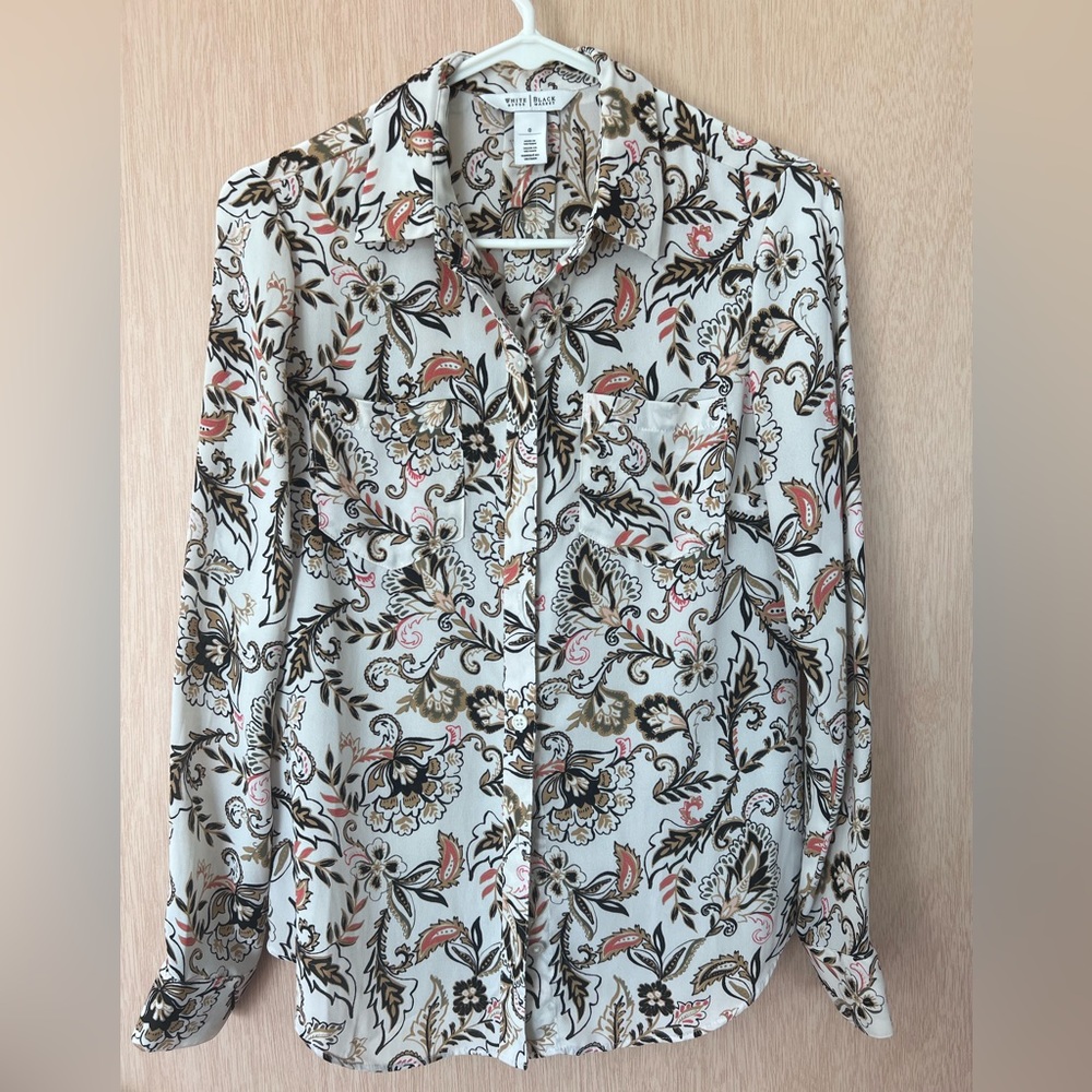 White house black market blouse button up